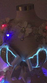 Dasie Flower in white Inspired outfit set, Rave wear, EDC, Music festival, Cosplay, Halloween costumes