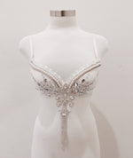 Diamond Peacock, Bridal Bra, Bridal Lingerie, EDC Outfit, Rave Bra