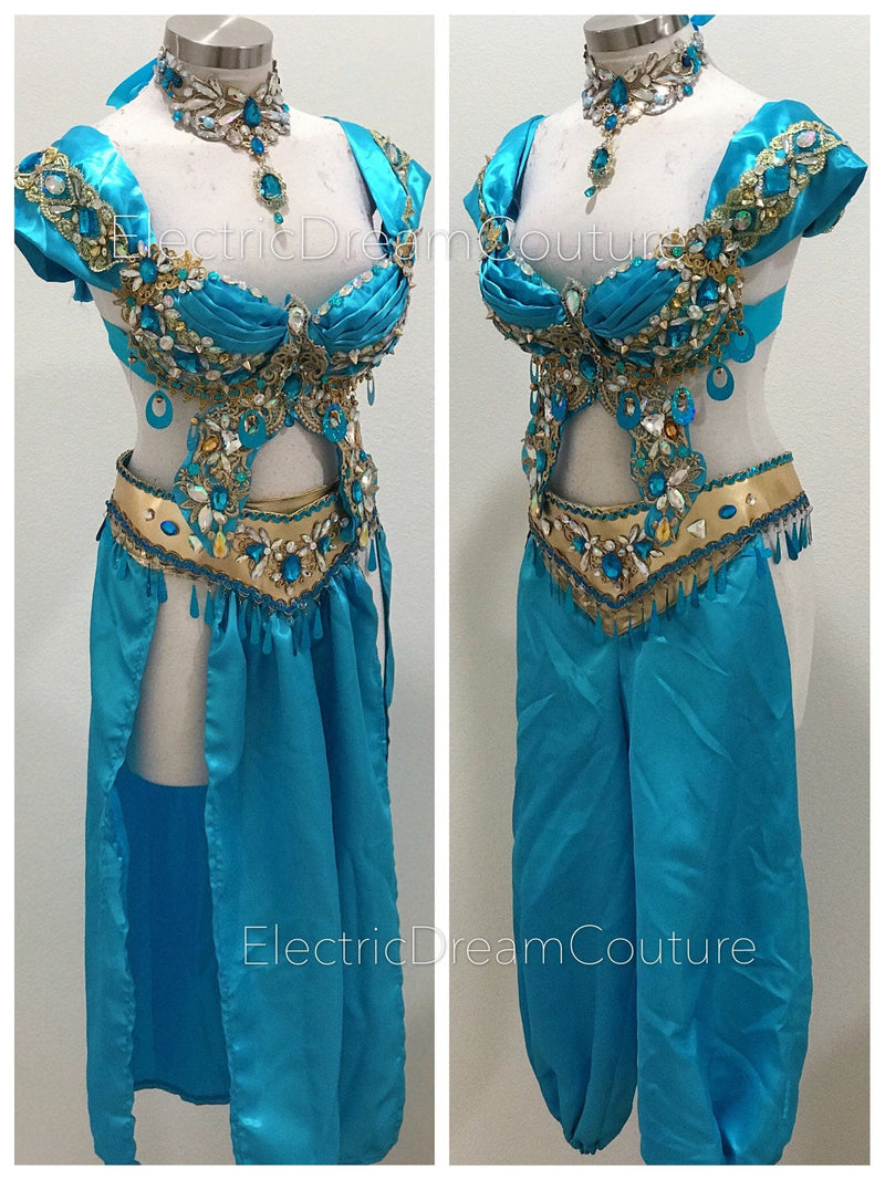 Princess Jasmine inspired Bra, Rave Bra, EDC, Music festival, Cosplay, Halloween costumes