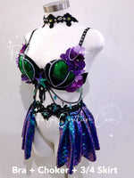 Mermaid inspired outfits set, Rave wear, EDC, Music festival, Cosplay, Halloween costumes