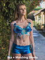 Mermaid Blue Bra, Rave wear, EDC, Music festival, Cosplay, Halloween costumes