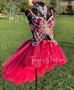 Hot Pink Glitter Butterfly inspired outfit set, Rave wear, EDC, Music festival, Cosplay, Halloween costumes