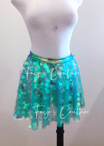 Sequin Mermaid Skirt, Irridesent Skirt, Unicorn Skirt, hologram Skirt, velvet elastic skirt