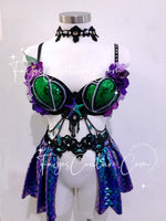 Mermaid inspired outfits set, Rave wear, EDC, Music festival, Cosplay, Halloween costumes