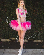 Pink flower Mermaid inspired outfit set, Rave wear, EDC, Music festival, Cosplay, Halloween costumes