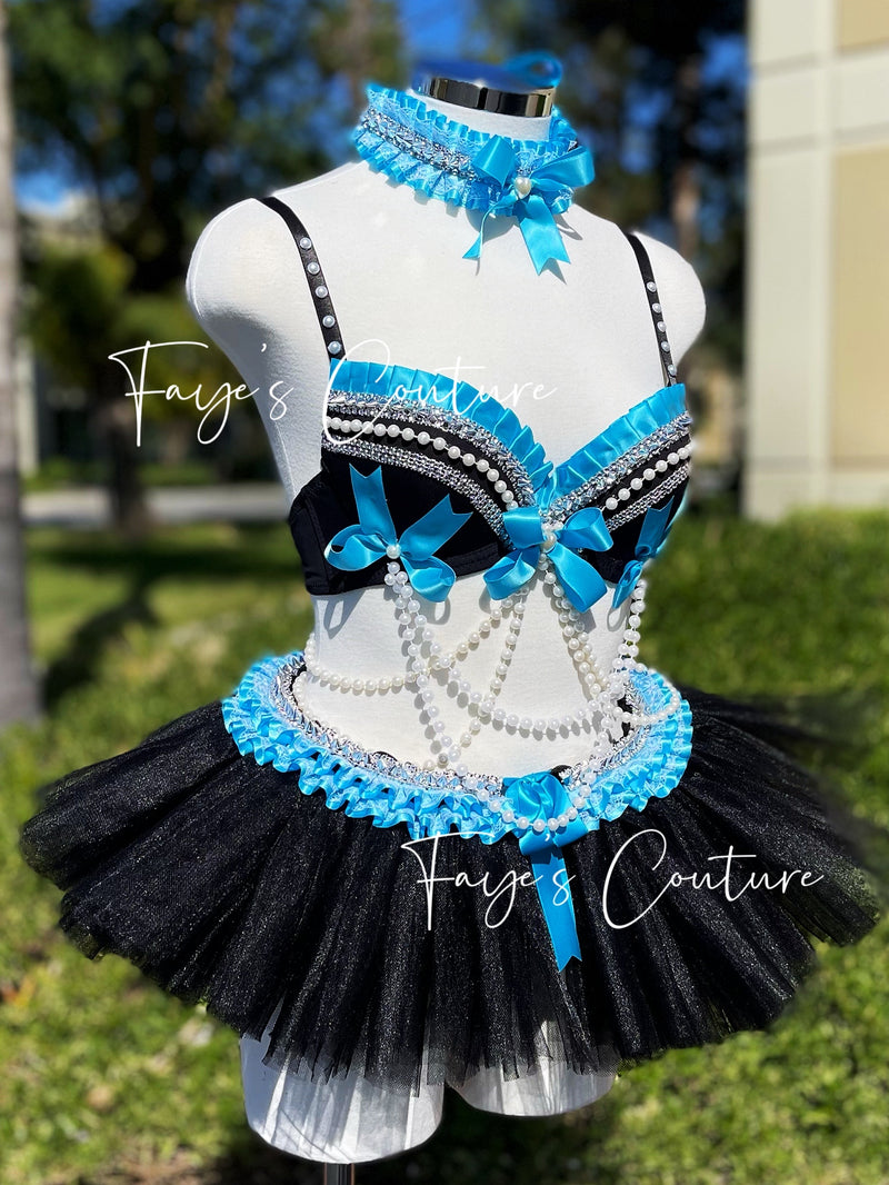 Alice in wonderland inspired outfit set, Rave wear, EDC, Music festival, Cosplay, Halloween costumes