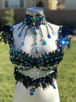 Maleficent From Sleeping Beauty inspired Bra, Disney Princess inspired Unicorn Bra with Choker, Rave wear, EDC, Music festival, Cosplay, Halloween costumes