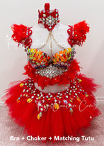 Phoenix inspired tutu set Rave wear, EDC, Music festival, Cosplay, Halloween costumes