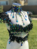 Maleficent From Sleeping Beauty inspired Bra, Disney Princess inspired Unicorn Bra with Choker, Rave wear, EDC, Music festival, Cosplay, Halloween costumes