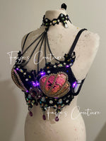 Black Mermaid Bra, Rave wear, EDC, Music festival, Cosplay, Halloween costumes