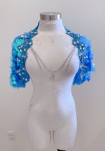 Mermaid Iridescent unicorn inspired Bra with Choker, rave EDC Music festival wear, Halloween costumes, Cosplay