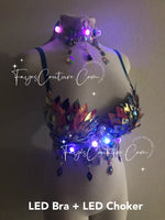 Iridescent violet Unicorn Outfit Set, V1& V2 Skirt Set, Rave wear, EDC, Music festival, Cosplay, Halloween costumes