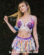 Purple mermaid inspired outfits set, Rave wear, EDC, Music festival, Cosplay, Halloween costumes