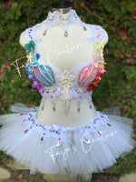 Mermaid in Rainbow inspired outfits set, Rave wear, EDC, Music festival, Cosplay, Halloween costumes