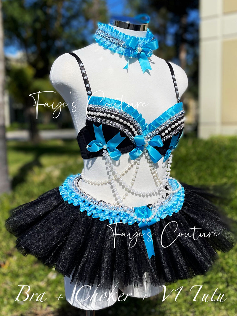 Alice in wonderland inspired outfit set, Rave wear, EDC, Music festival, Cosplay, Halloween costumes