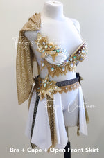 Greek Goddess in Gold inspired outfit set, Rave wear, EDC, Music festival, Cosplay, Halloween costumes