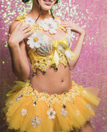 Dasie in yellow and mermaid Inspired outfit set, rave, EDC, Music festival wear, Halloween costumes, Cosplay