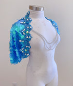 Mermaid Iridescent unicorn inspired Bra with Choker, rave EDC Music festival wear, Halloween costumes, Cosplay