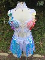 Mermaid in Rainbow inspired outfits set, Rave wear, EDC, Music festival, Cosplay, Halloween costumes