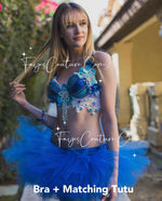 Mermaid Blue Bra, Rave wear, EDC, Music festival, Cosplay, Halloween costumes