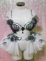 Mermaid in Grey inspired outfits set, Rave wear, EDC, Music festival, Cosplay, Halloween costumes