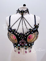 Black Mermaid Bra, Rave wear, EDC, Music festival, Cosplay, Halloween costumes