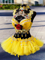 Belle from Beauty and Beast inspired outfit set, Disney Princess, Rave wear, EDC, Music festival, Cosplay, Halloween costumes