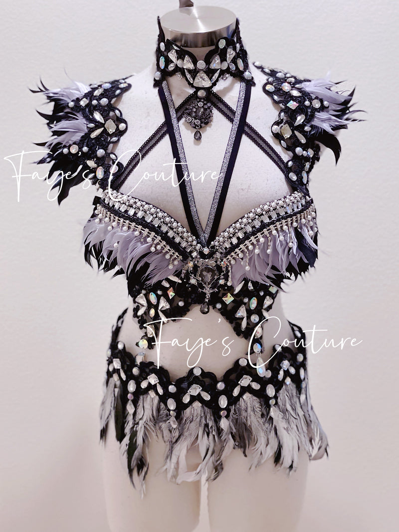 Fallen Angel Inspired outfit set, Rave wear, EDC, Music festival, Cosplay, Halloween costumes