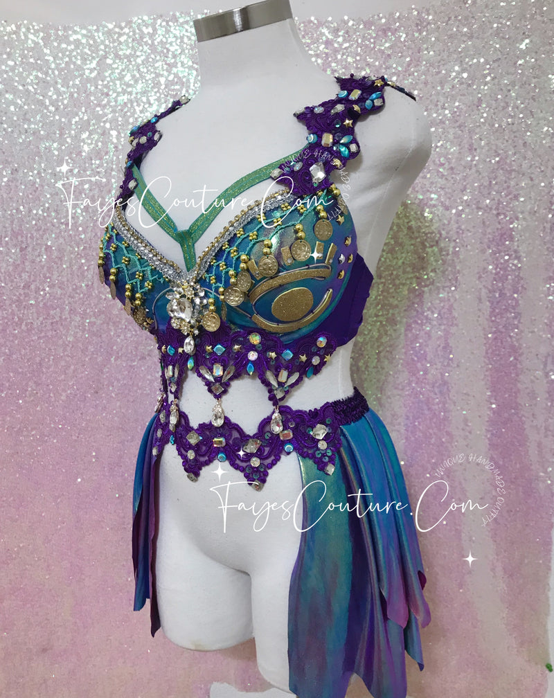 Gypsy Fortune Teller inspired character outfits set, Rave wear, EDC, Music festival, Cosplay, Halloween costumes