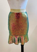 Mermaid Pencil Skirt with flare, Iridescent Skirt, Unicorn Skirt, hologram Skirt