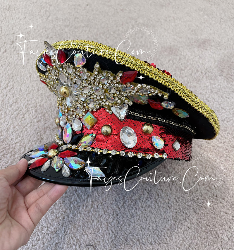 Captain Hat inspired by cheerleader and marching band