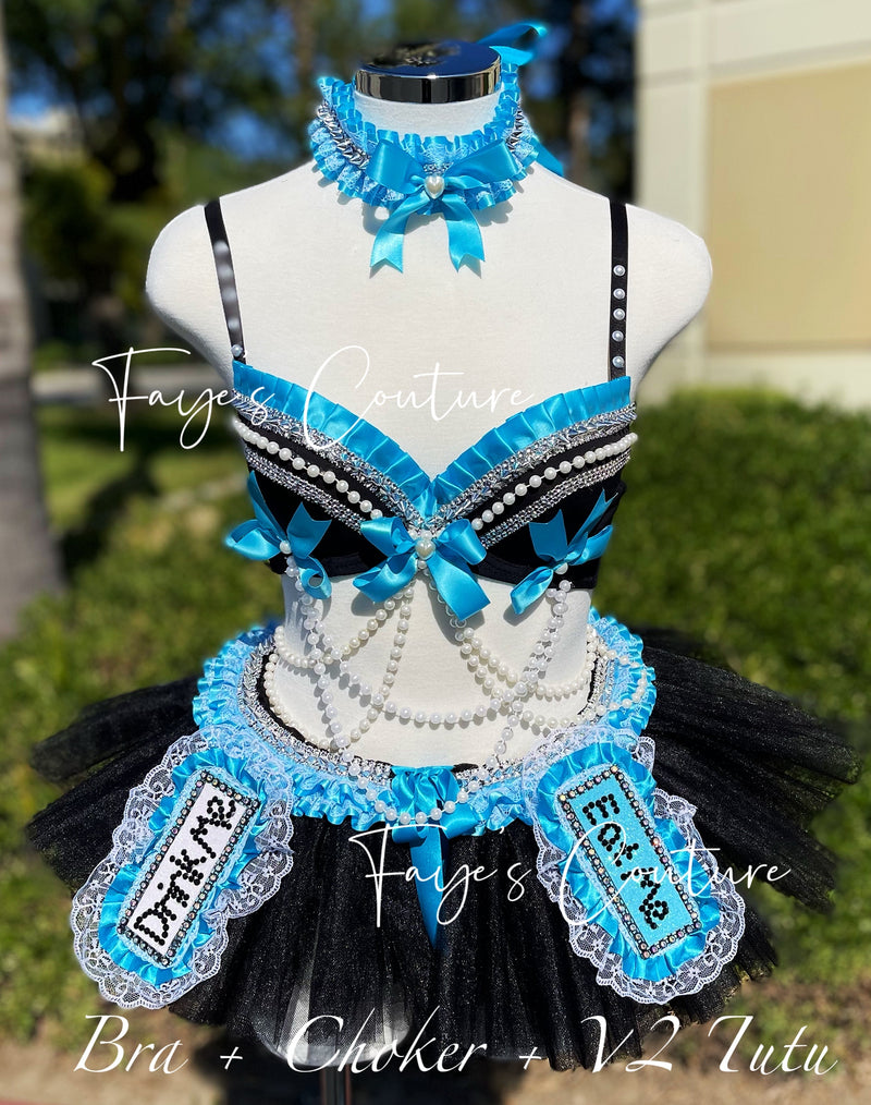 Alice in wonderland inspired outfit set, Rave wear, EDC, Music festival, Cosplay, Halloween costumes