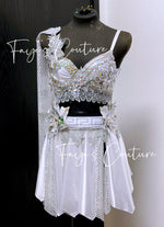 Greek Goddess in white inspired outfit set, Rave wear, EDC, Music festival, Cosplay, Halloween costumes