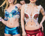 Mermaid Blue Outfit set, Rave wear, EDC, Music festival, Cosplay, Halloween costumes