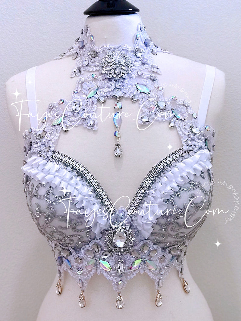 Bridal White inspired Br, Rave wear, EDC, Music festival, Cosplay, Halloween costumes