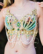 Gold Mermaid Outfit set, Rave wear, EDC, Music festival, Cosplay, Halloween costumes