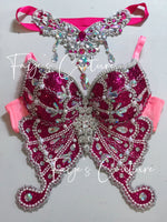 Hot Pink Glitter Butterfly inspired outfit set, Rave wear, EDC, Music festival, Cosplay, Halloween costumes