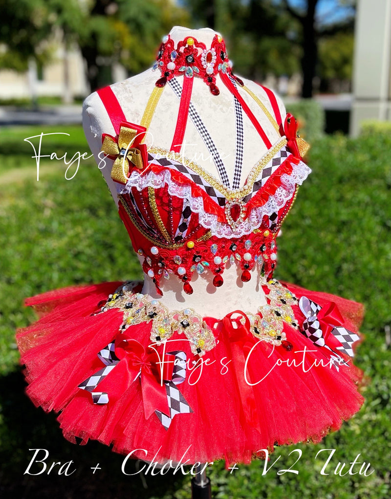 Queen of Red Hearts from Alice in wonderland inspired outfits, Rave wear, EDC, Music festival, Cosplay, Halloween costumes