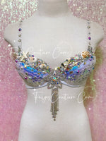 Iridescent Mermaid Bra, Rave wear, EDC, Music festival, Cosplay, Halloween costumes