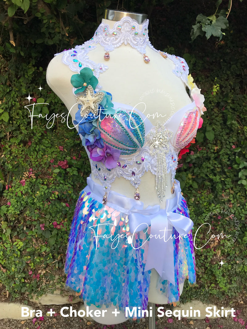 CUSTOM SIZE Barbie Mermaid Bra/outfit Rave Bra Rave Outfit EDC
