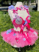 Dasie Flower in Pink and mermaid Inspired outfit set, Rave wear, EDC, Music festival, Cosplay, Halloween costumes