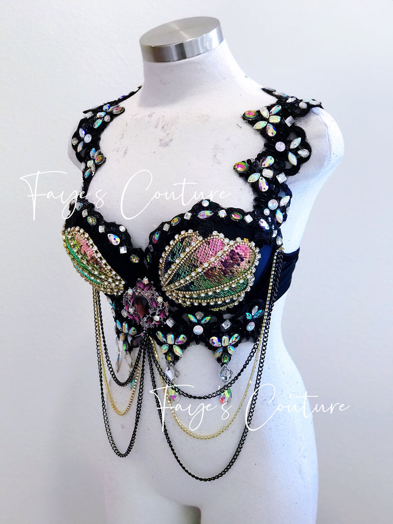 Mermaid Bra, Rave wear, EDC, Music festival, Cosplay, Halloween costumes