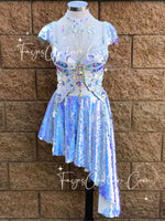 White Sequin Butterfly inspired Outfit Set, Rave wear, EDC Music festival, Cosplay, Halloween costumes