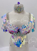 Iridescent Unicorn outfit set with lights, outfit set, Rave wear, EDC, Music festival, Cosplay, Halloween costumes