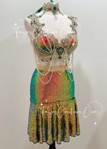 Gold Mermaid inspired outfit set , rave, EDC, Music festival wear, Halloween costumes, Cosplay