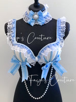 Dorothy from The Wizard of Oz inspired Bra with Choker, Rave wear, EDC, Music festival, Cosplay, Halloween costumes