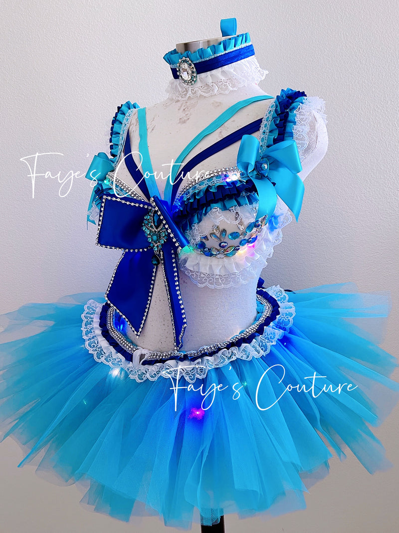 Sailor Mercury Inspired outfit set, Rave wear, EDC, Music festival, Cosplay, Halloween costumes