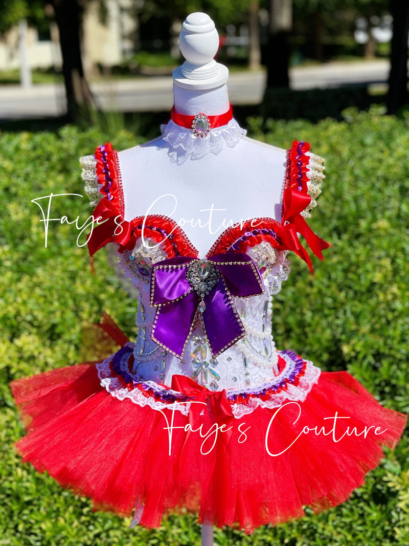 Sailor Mars Inspired Corset Set, Rave wear, EDC, Music festival, Cosplay, Halloween costumes