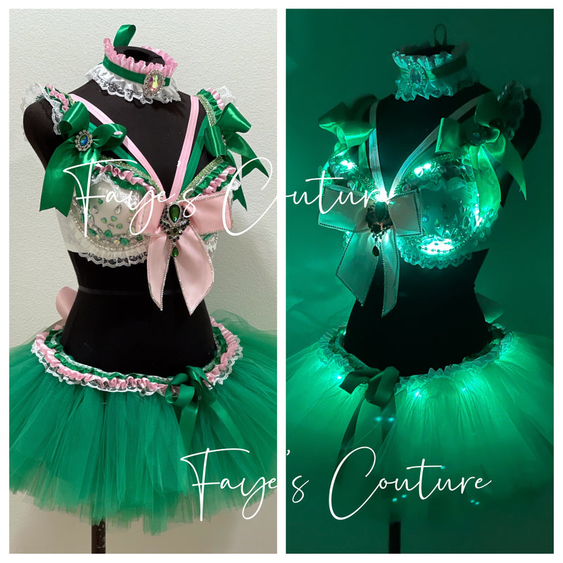 Sailor Jupiter Inspired outfit set, Rave wear, EDC, Music festival, Cosplay, Halloween costumes