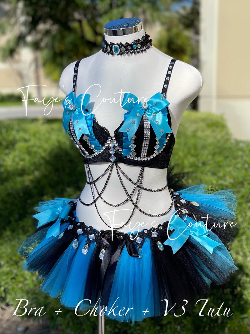 Alice in wonderland inspired outfit set, Rave wear, EDC, Music festival, Cosplay, Halloween costumes